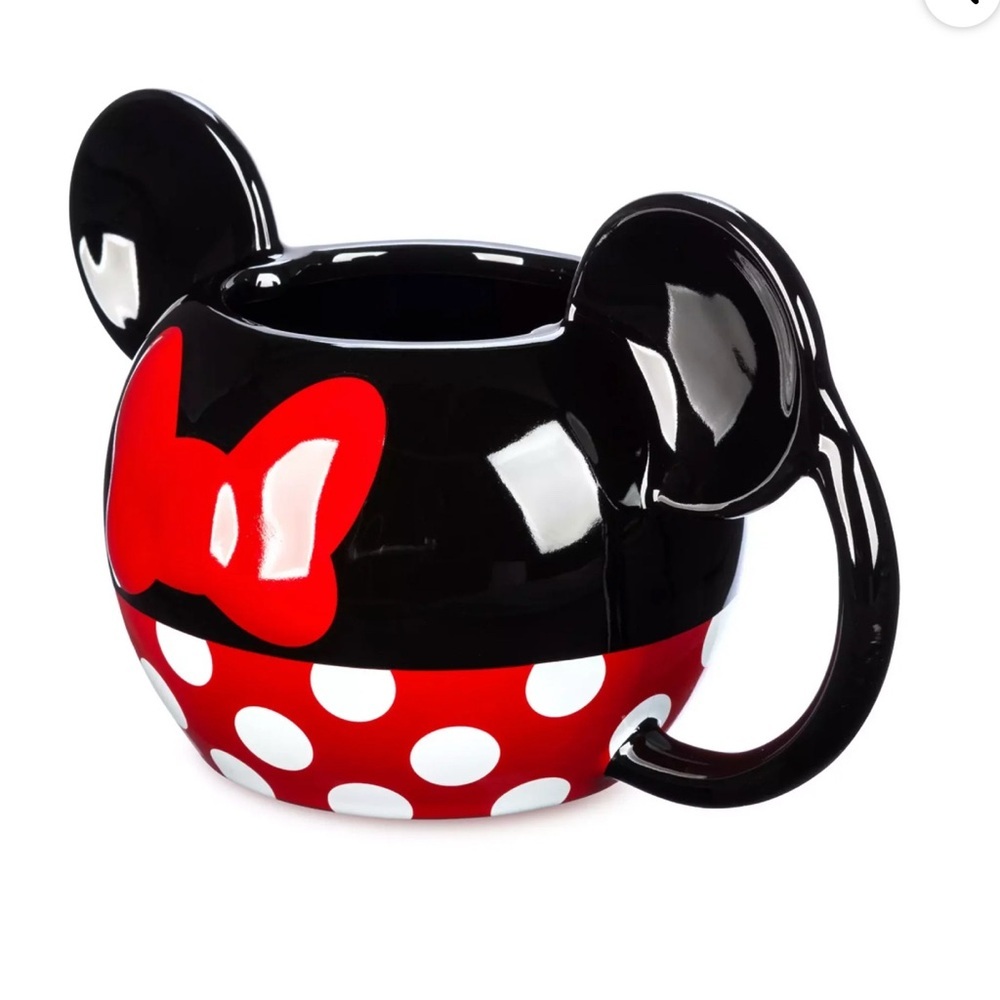 Disney Minnie Mouse XOXO Ceramic 3D Ears Red Polka Dot Mug Cup 20oz - Picture 5 of 11